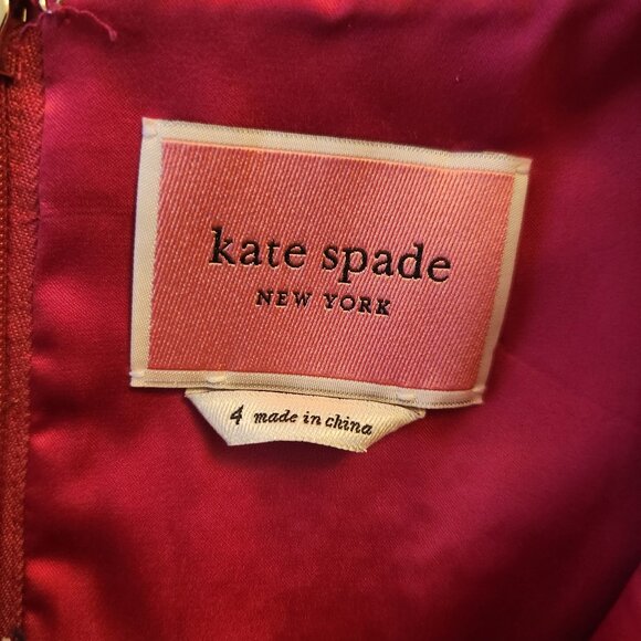 Kate Spade Textured Tweed A-Line Sheath Dress Size 4 Pink White Wisteria Garden - Picture 9 of 10